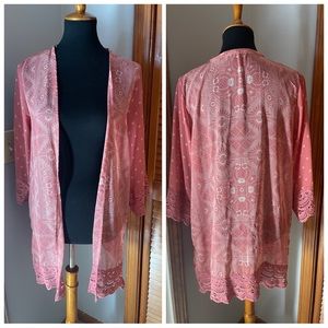 Jolt Open Front Pink Kimono NWOT